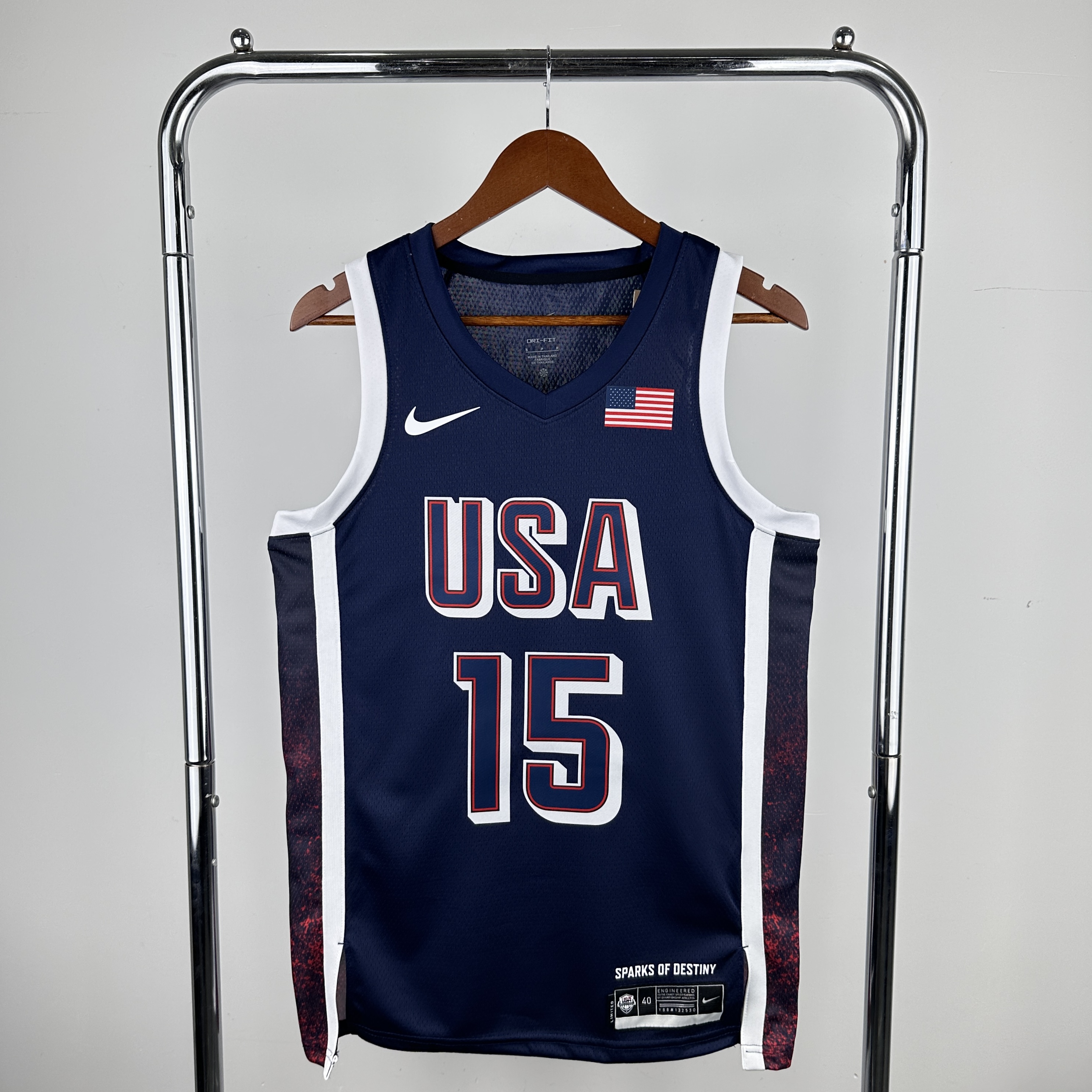 2024 Olympic USA #15 Booker Blue Nike NBA Jersey